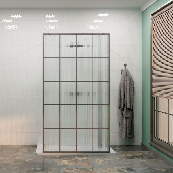 100132 DRENCH Frame Lite Freestanding Shower Panel Metallic Finish