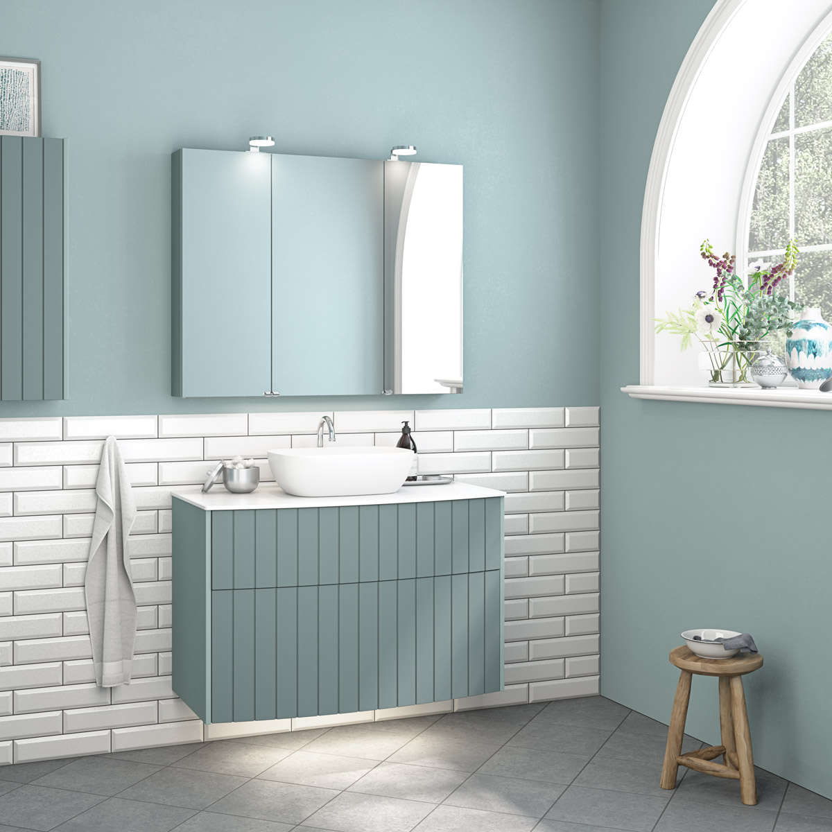 100151 Dansani Vintage 2 Drawer 1000mm Vanity Unit